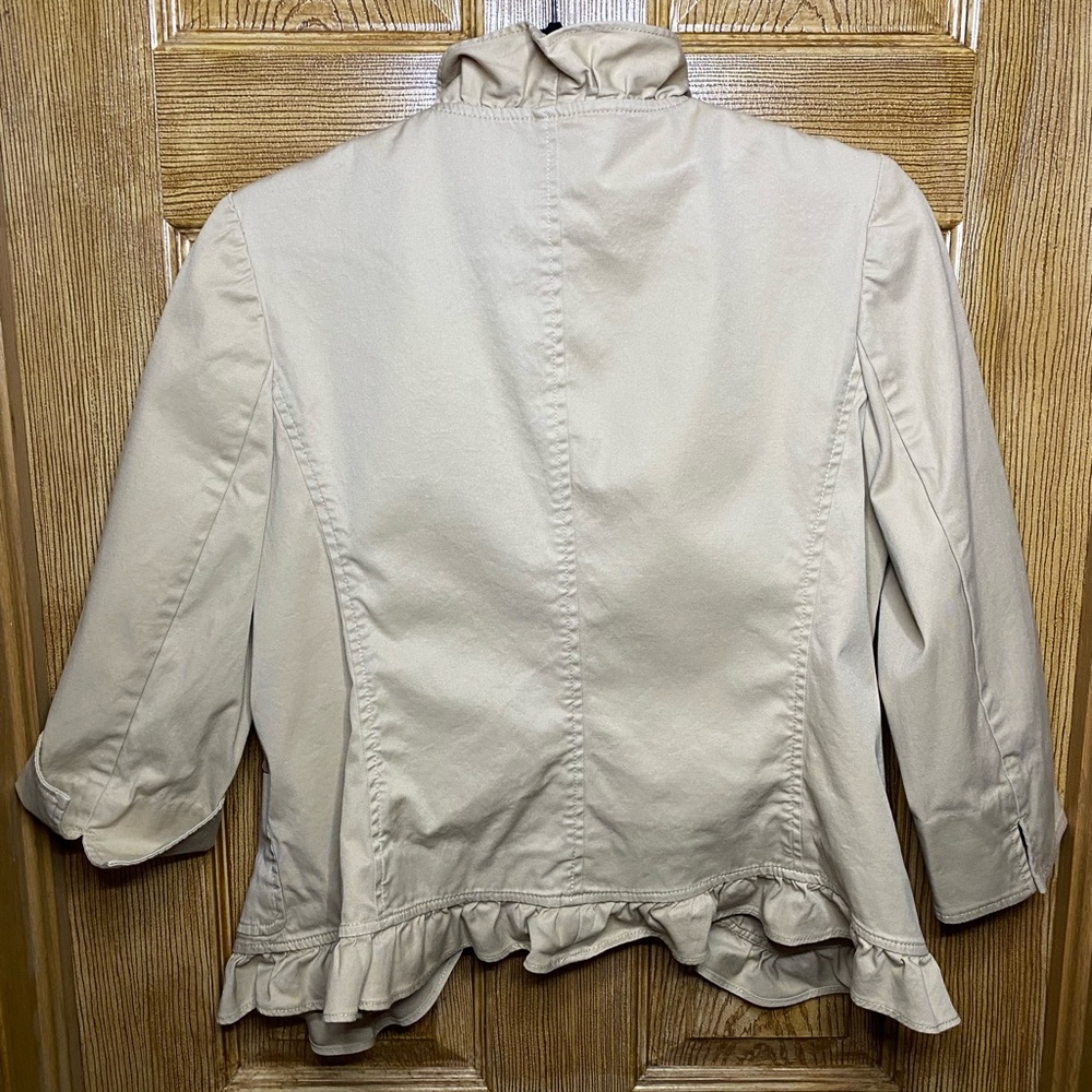 Talbots Ruffled Jacket Tan - Picture 2 of 6